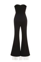 Evelyn Crystal Chain Detail Strapless Jumpsuit | Dress In Beauty
