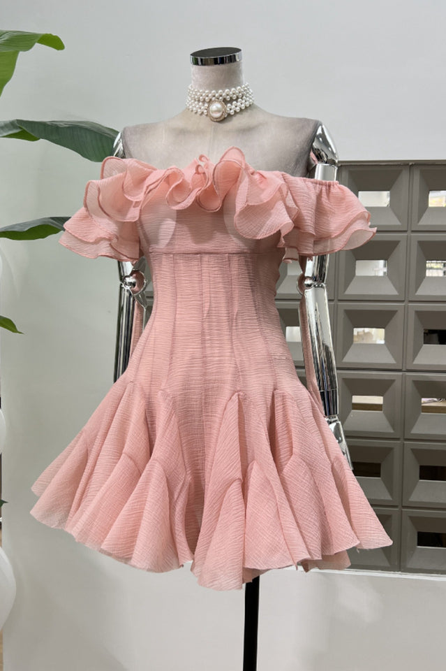 Vita Off Shoulder Ruffle Mini Dress | Dress In Beauty