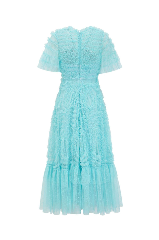 Ruffle Tiered Spotted Tulle Maxi Dress | Dress In Beauty