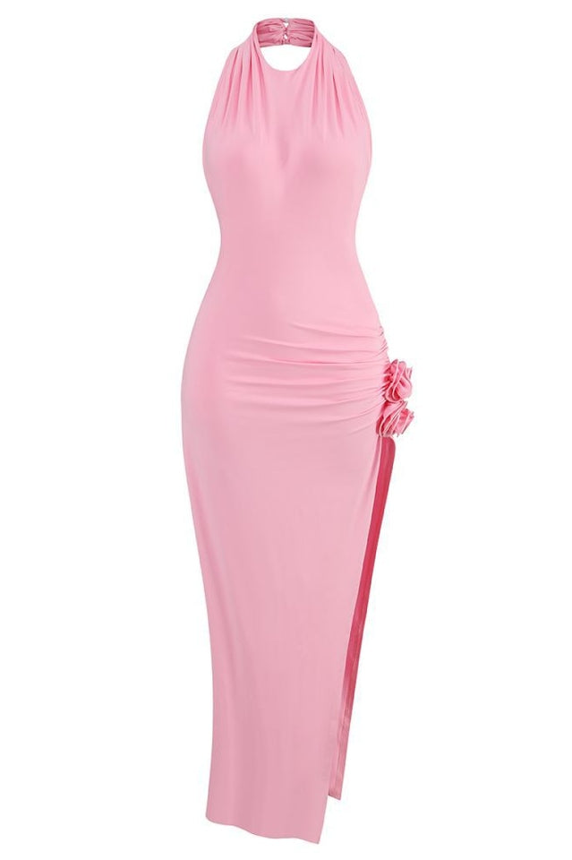 Pink Draped Jersey Midi Dress | Dress In Beauty