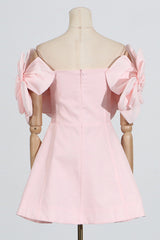 Chabela Flower Off-Shoulder Mini Dress