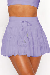 High Waist Plain Mesh Skort