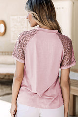 Lace Raglan Sleeve Tee