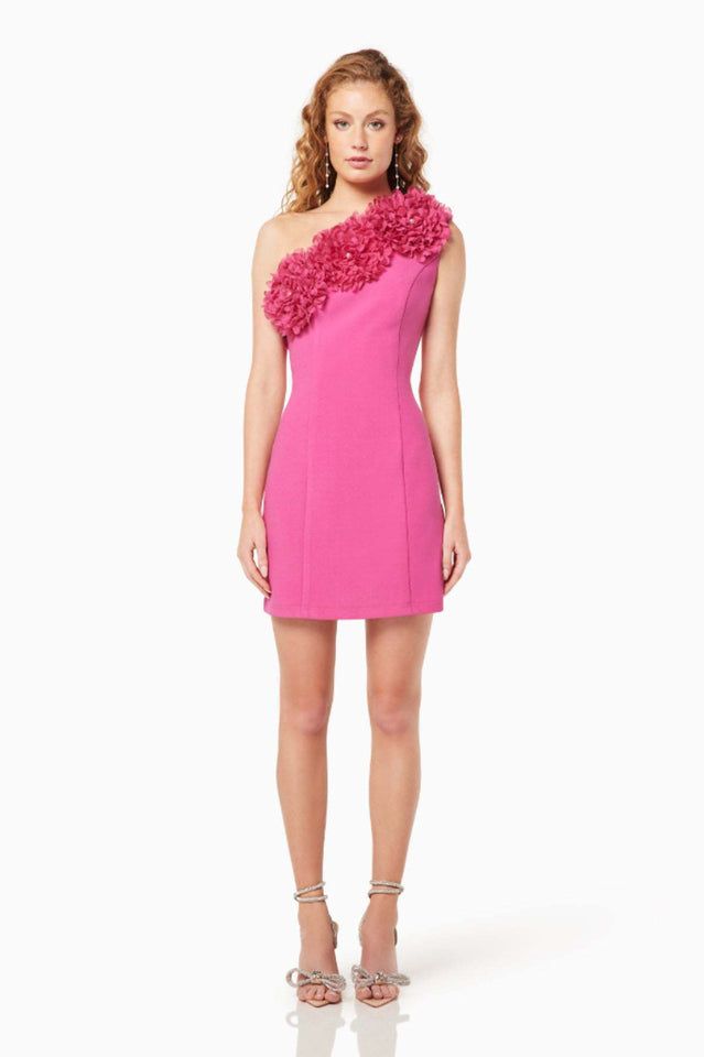 Nasrin One Shoulder Flower Mini Dress | Dress In Beauty