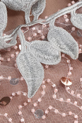 Slip Leaf Beaded Sequin Embellished Gown