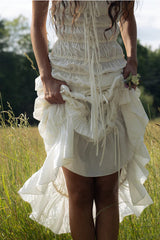 Ruffle Tunnel Gown in Cloud