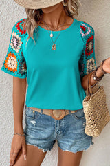Laure Crochet Sleeve Top