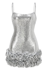 Faye Sequin Flower Mini Dress