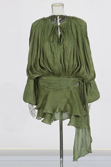 Beryl Pleated Ruffle Hem Mini Dress | Dress In Beauty