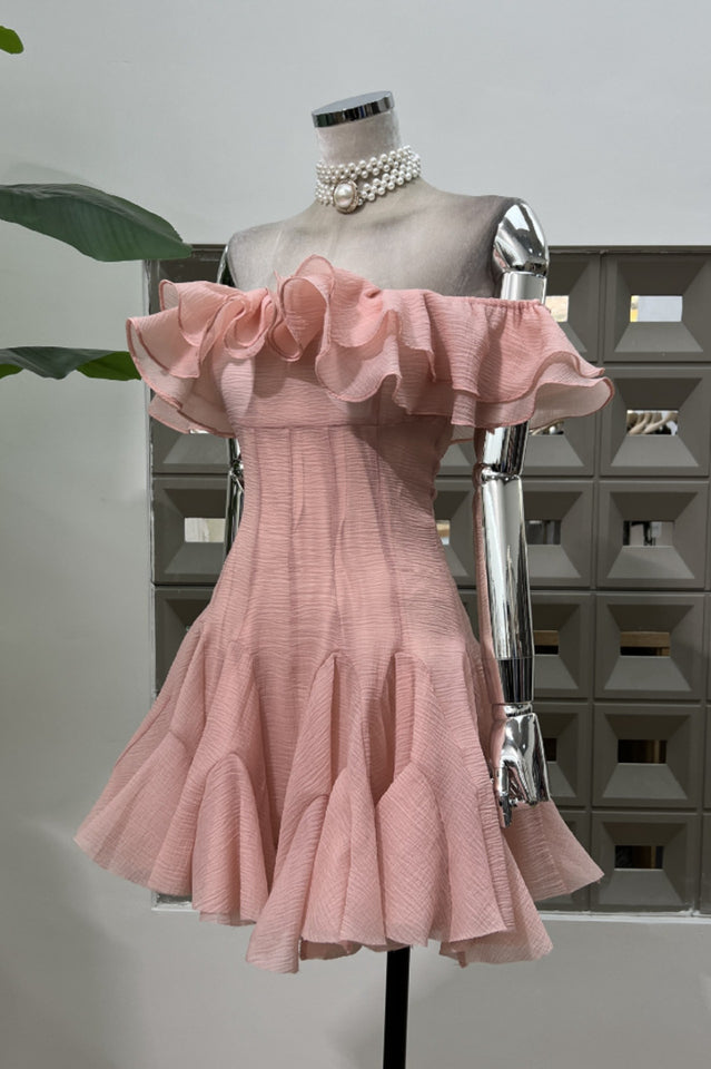 Vita Off Shoulder Ruffle Mini Dress | Dress In Beauty