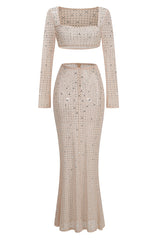 Giulia Sheer Embellished Top + Skirt Set | Dress In Beauty