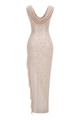 Embellished Draped Ruffle Maxi Dress | Dress In Beauty