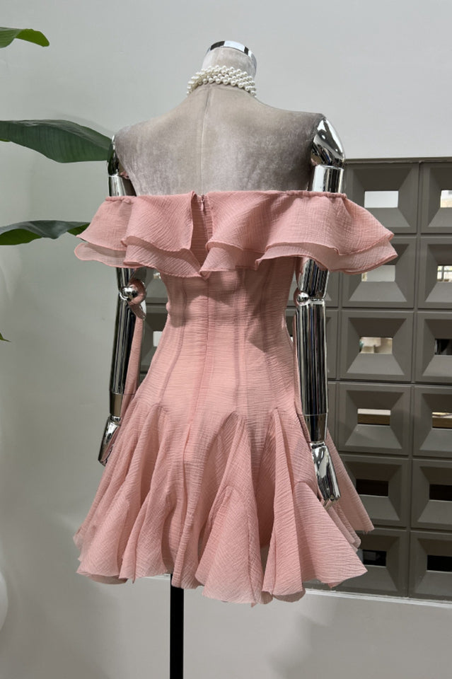 Vita Off Shoulder Ruffle Mini Dress | Dress In Beauty
