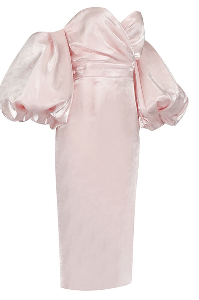 Satin Strapless Midi Dress | Dress In Beauty