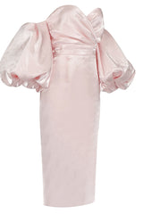 Satin Strapless Midi Dress | Dress In Beauty
