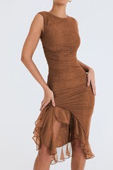 Bay Leaf Ruffle Midi Dress | Dress In Beauty
