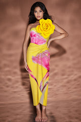 3D Flower One Shoulder Swimsuit & Skirt Set | Dress In Beauty