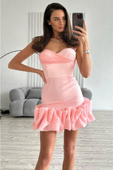 Draped Ruffle Mini Bustier Dress | Dress In Beauty