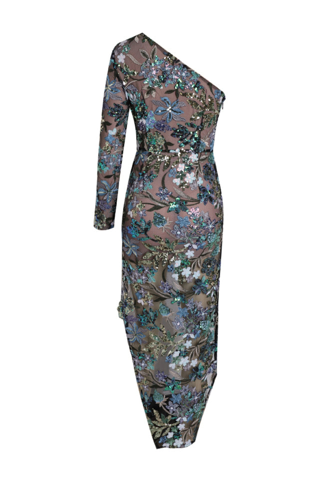 Uriela Sequin Embroidered Asymmetric Dress | Dress In Beauty