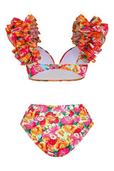 3D Floral Print Swimsuit & Skirt Set | Dress In Beauty