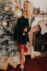 Velvet Square Neck Babydoll Dress | Dress In Beauty