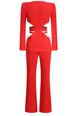 Madeline Red Cutout Jumpsuit Set | Dress In Beauty