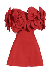Chabela Flower Off-Shoulder Mini Dress