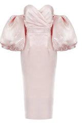Satin Strapless Midi Dress | Dress In Beauty