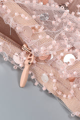 Slip Leaf Beaded Sequin Embellished Gown