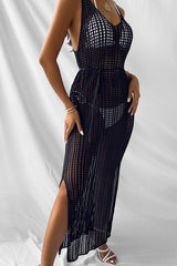 Knitted V Neck Side Split Cover Up | Dress In Beauty