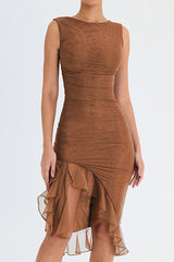 Bay Leaf Ruffle Midi Dress | Dress In Beauty