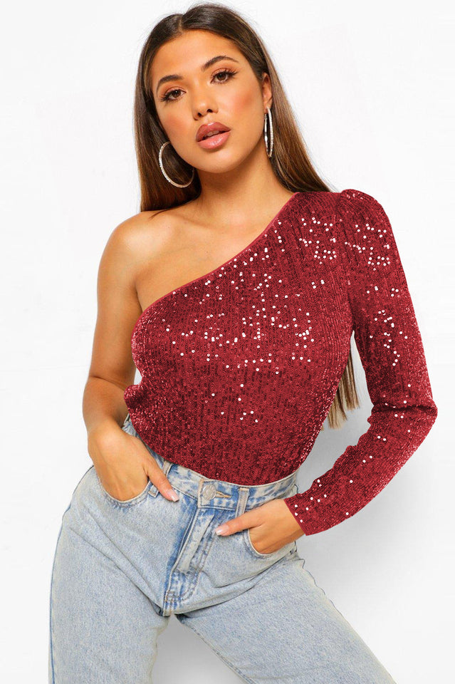 Mikah One Shoulder Long Sleeve Top | Dress In Beauty