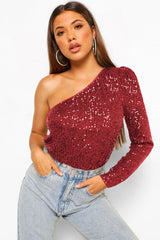 Mikah One Shoulder Long Sleeve Top | Dress In Beauty