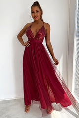 Sequined Backless Tulle Evening Prom | Dress In Beauty