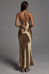 Emily Metallic Gold Maxi Dress | Dress In Beauty