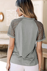 Lace Raglan Sleeve Tee