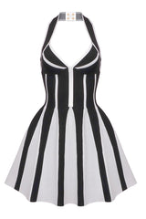 Halter Neck Knit Mini Dress