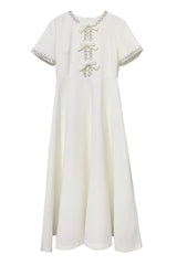 Zoe Bowknot Crystal-Embellished Midi Dress