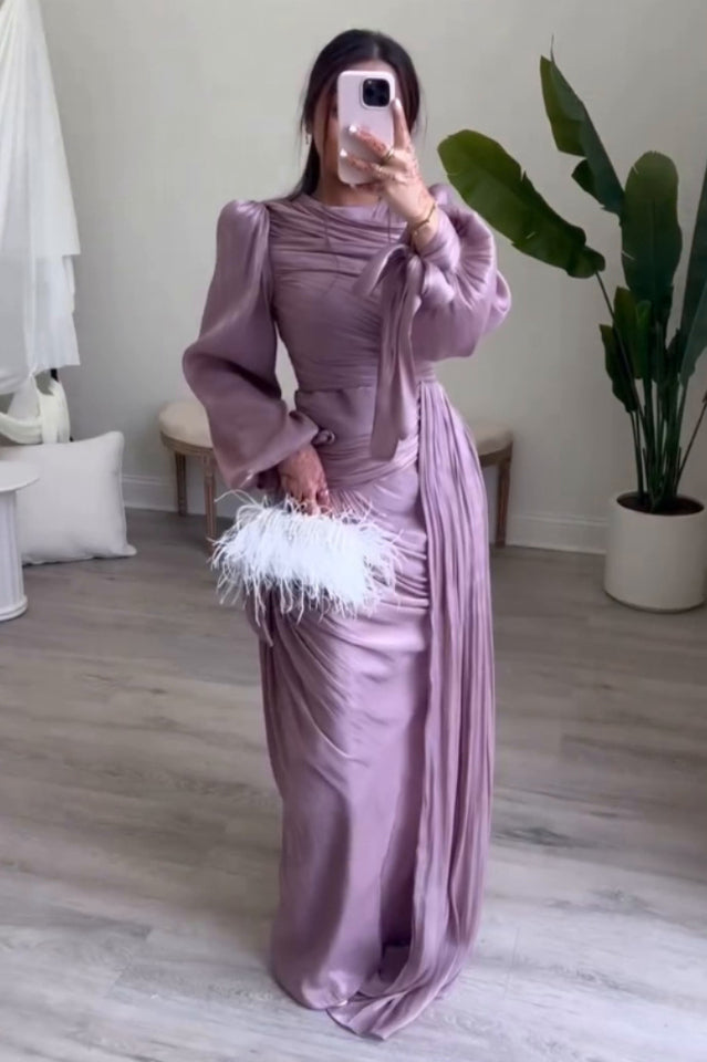 Sonia Lantern Sleeve Ruched Maxi Dress | Dress In Beauty