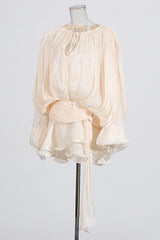 Beryl Pleated Ruffle Hem Mini Dress | Dress In Beauty