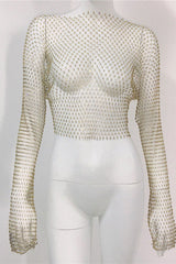 Crystal Diamond See Through Crop Top