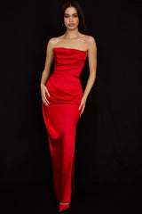 Satin Strapless Corset Maxi Dress | Dress In Beauty