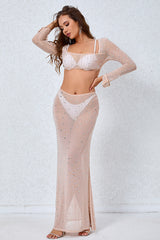 Giulia Sheer Embellished Top + Skirt Set | Dress In Beauty
