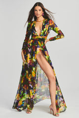 Carolina Floral Print Slits Dress | Dress In Beauty
