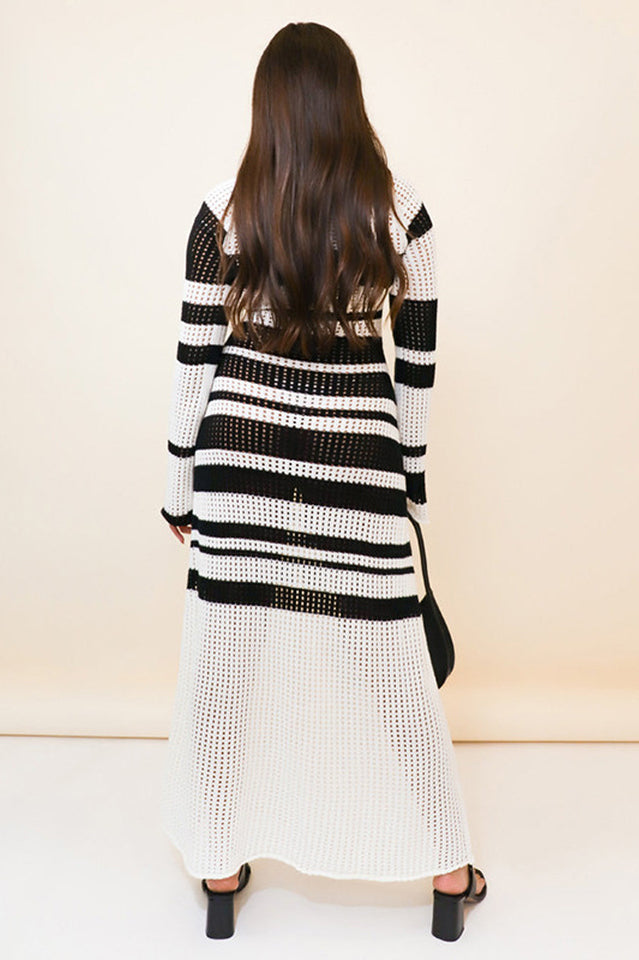 Crochet Knit Striped Maxi Dress | Dress In Beauty