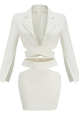 Cut Out Blazer Top + Mini Skirt Set | Dress In Beauty