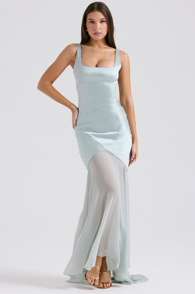 Victory Light Green Chiffon Maxi Dress | Dress In Beauty