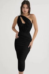 Asymmetric Cutout Midi Dress | Dress In Beauty