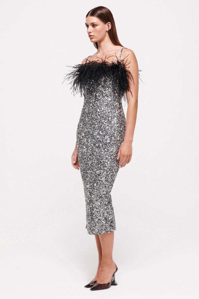Jemma Feather Midi Sequin Dress | Dress In Beauty