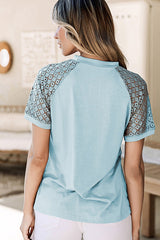 Lace Raglan Sleeve Tee